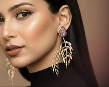 Load image into Gallery viewer, Gilded Grasslands Statement Earrings