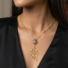 Load image into Gallery viewer, Fields of Gold Long Statement Necklace