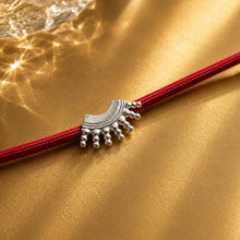 Load image into Gallery viewer, Handcrafted Silver Cord Rakhi for Brother Red
