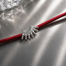 Load image into Gallery viewer, Handcrafted Silver Cord Rakhi for Brother Red