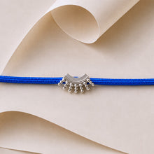 Load image into Gallery viewer, Handcrafted Silver Cord Rakhi for Brother Blue