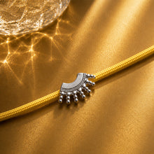 Load image into Gallery viewer, Yellow Bracelet to Choker with Silver Charm