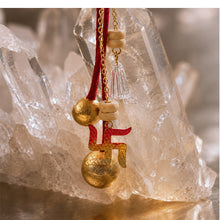 Load image into Gallery viewer, Hand painted Swastik Lumba Rakhi with Gold Beads