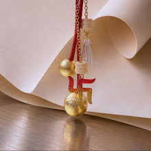 Load image into Gallery viewer, Hand painted Swastik Lumba Rakhi with Gold Beads