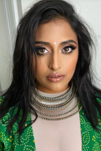 Load image into Gallery viewer, Layered Silver Collar Choker worn by Raja Kumari