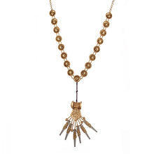 Load image into Gallery viewer, GOLD PLATED BUTTONS LONG NECKPIECE WORN BY VIDHYA BALAN