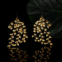 Load image into Gallery viewer, Gold Twig &amp; Leaf Drop Earrings worn by lara dutta
