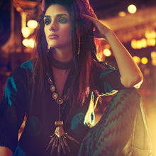 Load image into Gallery viewer, GOLD PLATED BUTTONS LONG NECKPIECE WORN BY VIDHYA BALAN