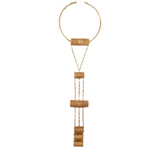 Load image into Gallery viewer, GOLD PLATED WIRE NECKPIECE WITH INDIAN WORK DRUMS WORN BY PRIYANKA CHOPRA