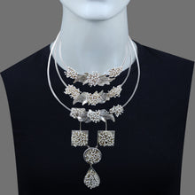 Load image into Gallery viewer, SILVER PLATED 3 LEVEL WIRE NECKPIECE WORN BY SONAM KAPOOR