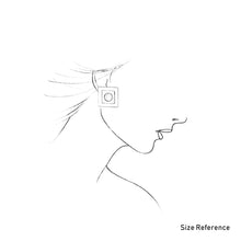 Load image into Gallery viewer, gold-&-silver-toned-double-square-stud-earrings