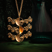 Load image into Gallery viewer, Chain link necklace with swirl motif pendant