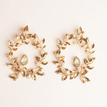 Load image into Gallery viewer, SERRATE LEAVES DROP AMETRINE EARRINGS WORN BY NIDHI AGARWAL