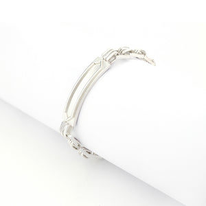 Silver toned square chain ID bracelet