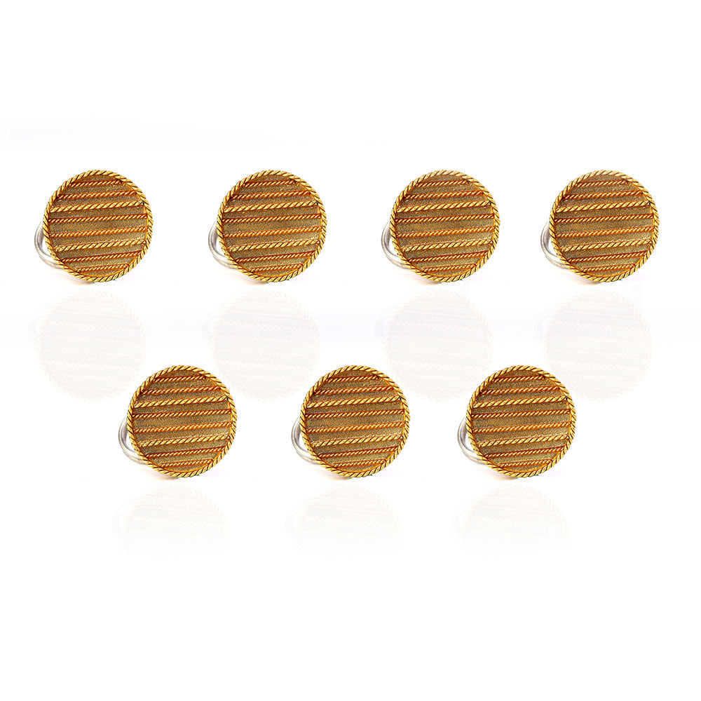 Gold Toned Circle & Lines Sherwani Buttons