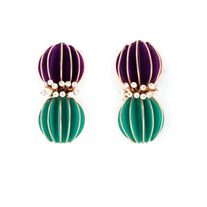 Sea Anemone style inspired gold plated earrings