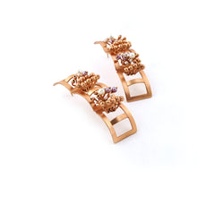 Load image into Gallery viewer, Long Gold-Plated Earring with Pearl Clusters