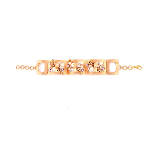 Rectangular Golden Bracelet with Pearls worn by samyukta menon