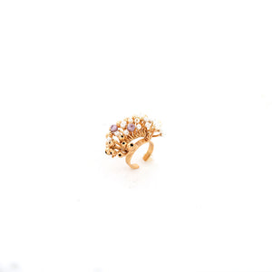 Golden and White Pearls Ring