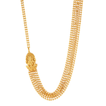 Load image into Gallery viewer, GOLD PLATED 6 LINE BALL CHAIN NECKPIECE WITH GANESHJI PENDENT ON CENTER