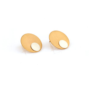 gold-&-silver-toned-circular-stud-earrings
