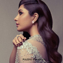 Load image into Gallery viewer, GOLD PLATED 5 UNCUT CRYSTAL FLOWER ,PEARL EARRING WORN BY RAASHI KHANNA
