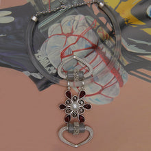 Load image into Gallery viewer, 92.5 SILVER TWISTED WIRE DROP, FILIGREE AND STONES ON CENTER WITH ACRYLIC PIPE HASLEE