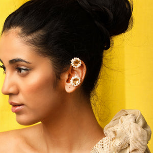 Pearl Bunch Ear Clip worn by Keerthy Suresh