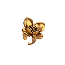 Load image into Gallery viewer, GOLD PLATED ORIGAMI FLOWER FINGER RING worn by Vindhya Vishaka