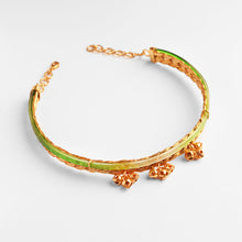 Load image into Gallery viewer, Limited Edition Rope and Coloured Acrylic choker with Ghungroo (Green)