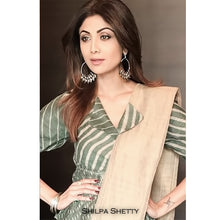 Load image into Gallery viewer, Oxidised Silver Coin Half Bali Earrings with Red Crystals Worn By Shilpa Shetty