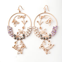 Load image into Gallery viewer, Mystic Gold Plated Foliage Vine Hoop Earrings
