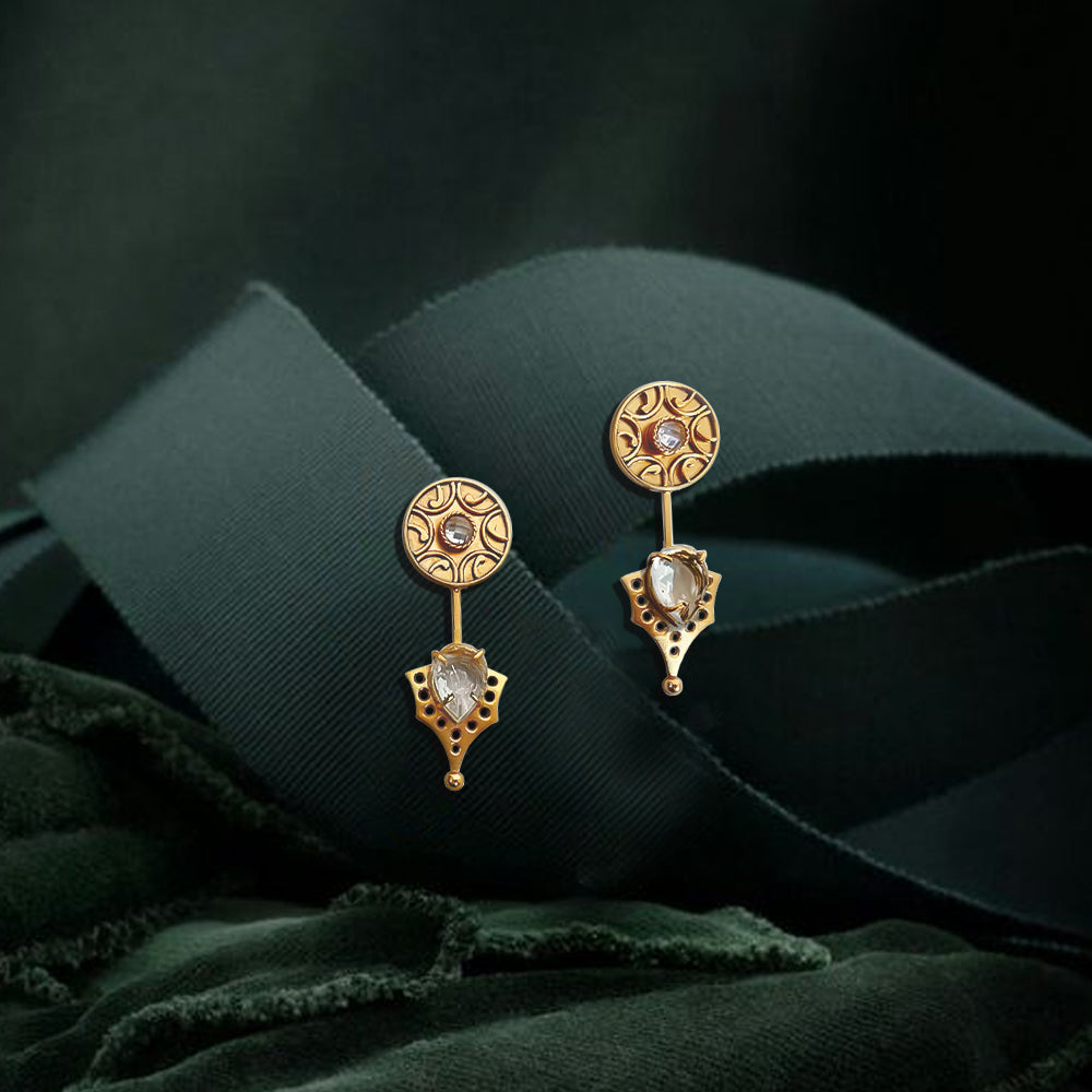 Crystal Lux 22k gold plated earrings