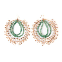 Load image into Gallery viewer, Emerald Goddess Double Loop Hoop Earrings
