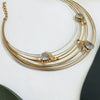 Cyber Crystal 22k gold plated and silver choker neckpiece