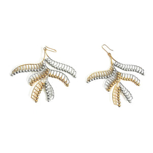 Palm Palindrome Gold and Silver Earrings