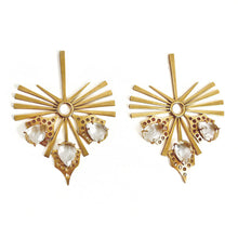 Load image into Gallery viewer, Crystal Maya 22k gold plated earrings
