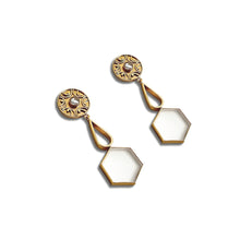 Load image into Gallery viewer, Sumerian Solstice 22k gold plated earrings
