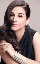 Load image into Gallery viewer, Eternity six strip silver plated hand cuff worn by Vidya Balan
