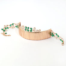 Load image into Gallery viewer, Cosmic Wreath Gold Ribbon Emerald Choker
