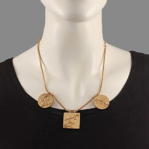 Caerus gold plated foliage brick neckpiece