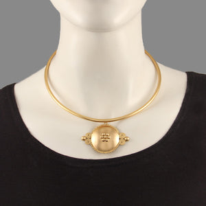 Theia gold plated medallion haslee neckpiece