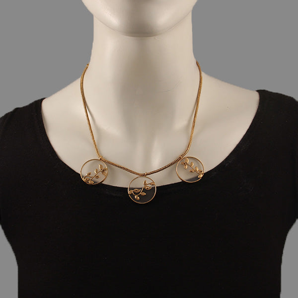 Asteria gold foliage and acrylic neckpiece