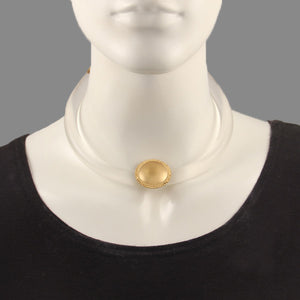 Oceanus acrylic and gold chakra neckpiece