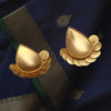 Gold diya earrings with coin motif