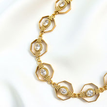 Load image into Gallery viewer, Gold Octagon Crystal Necklace
