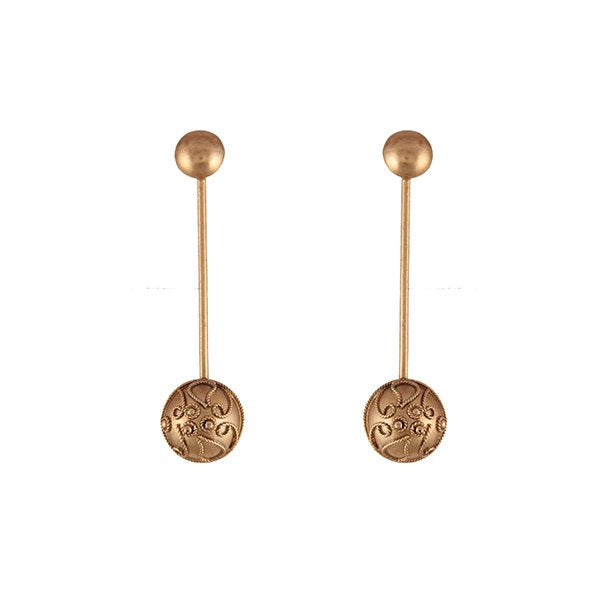 Maya gold drop stud earrings