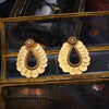 Gold coin motif and crystal earrings