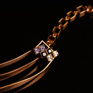 Cravat of Stars Gemstone Gold Plated Necklace
