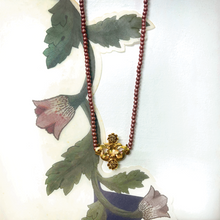 Load image into Gallery viewer, Flora Brocade Gold plated beaded neckpiece
